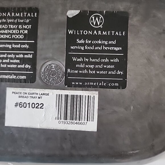 Vintage Pewter Bread Tray Dove Wilton Armetale Peace on Earth Goodwill to All - Picture 5 of 15